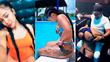 Megane Janell le para el guebo bailando a un cliente en la disco