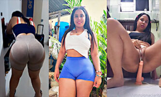 Dominicana tetona masturbandose en el baño