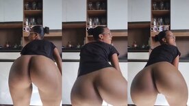 Hermosa negra mulata moviendo su culo enorme