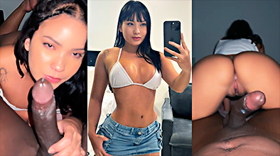 La guarra lina mamando y montando una polla negra